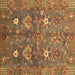 Square Oriental Brown Traditional Rug, abs3734brn