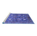 Sideview of Machine Washable Oriental Blue Traditional Rug, wshabs3734blu