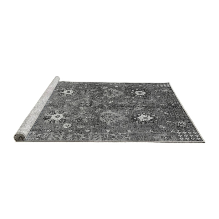 Sideview of Machine Washable Oriental Gray Traditional Rug, wshabs3734gry