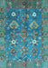 Machine Washable Oriental Light Blue Traditional Rug, wshabs3734lblu