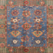 Square Abstract Chestnut Brown Oriental Rug, abs3734