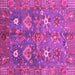 Square Machine Washable Oriental Pink Traditional Rug, wshabs3734pnk