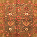 Square Machine Washable Oriental Orange Traditional Area Rugs, wshabs3734org