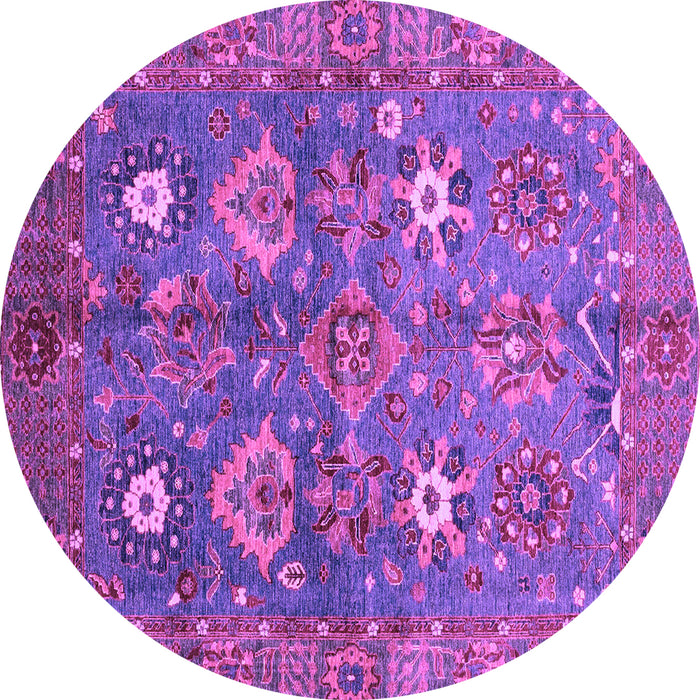 Round Oriental Purple Traditional Rug, abs3734pur