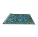 Sideview of Machine Washable Oriental Light Blue Traditional Rug, wshabs3734lblu