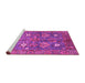 Sideview of Machine Washable Oriental Pink Traditional Rug, wshabs3734pnk