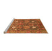 Sideview of Machine Washable Oriental Orange Traditional Area Rugs, wshabs3734org