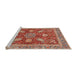 Sideview of Machine Washable Abstract Light Copper Gold Rug, wshabs3735