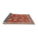 Sideview of Abstract Light Copper Gold Modern Rug, abs3735