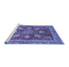 Sideview of Machine Washable Abstract Blue Modern Rug, wshabs3735blu