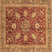 Square Abstract Brown Modern Rug, abs3735brn