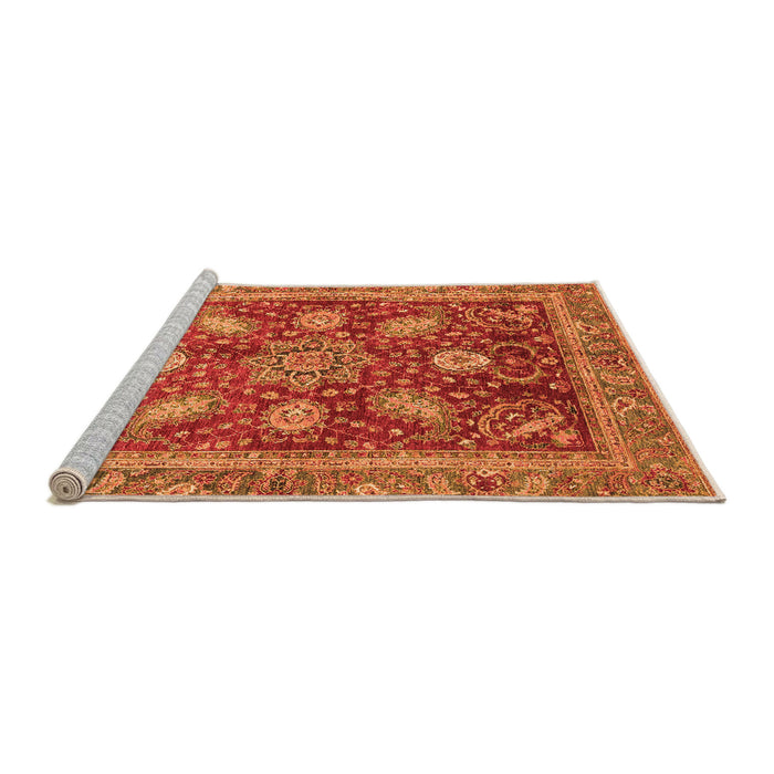 Sideview of Machine Washable Abstract Orange Modern Area Rugs, wshabs3735org