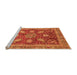 Sideview of Machine Washable Abstract Orange Modern Area Rugs, wshabs3735org