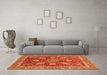 Machine Washable Abstract Orange Modern Area Rugs in a Living Room, wshabs3735org