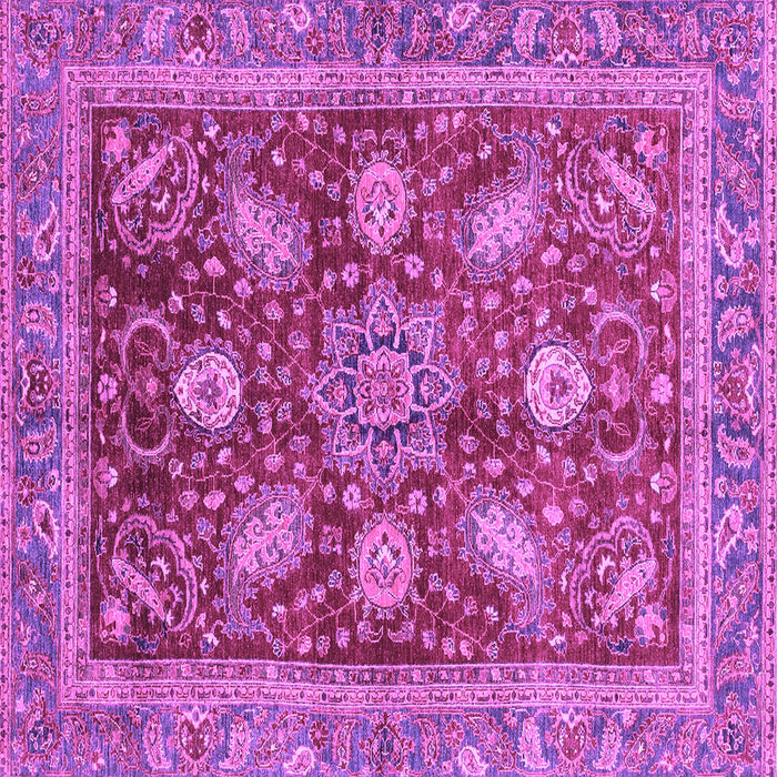 Square Machine Washable Abstract Purple Modern Area Rugs, wshabs3735pur