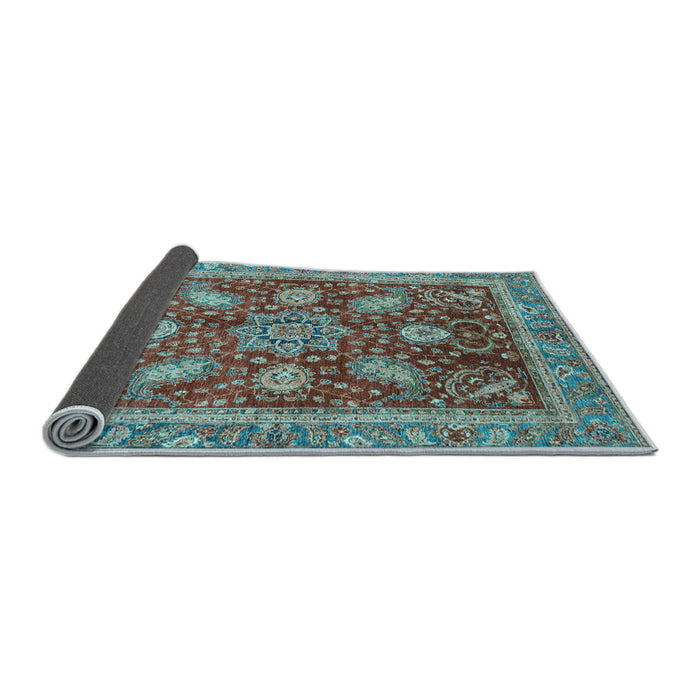 Sideview of Abstract Light Blue Modern Rug, abs3735lblu
