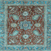 Square Abstract Light Blue Modern Rug, abs3735lblu