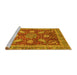 Sideview of Machine Washable Abstract Yellow Modern Rug, wshabs3735yw