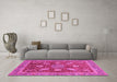 Machine Washable Abstract Pink Modern Rug in a Living Room, wshabs3735pnk