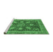 Sideview of Machine Washable Abstract Emerald Green Modern Area Rugs, wshabs3735emgrn