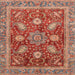 Square Machine Washable Abstract Light Copper Gold Rug, wshabs3735