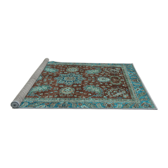 Sideview of Machine Washable Abstract Light Blue Modern Rug, wshabs3735lblu