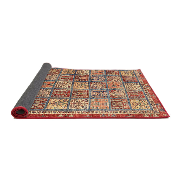 Sideview of Abstract Fire Brick Red Modern Rug, abs3736