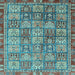 Square Machine Washable Abstract Light Blue Modern Rug, wshabs3736lblu