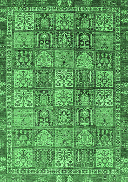Abstract Emerald Green Modern Rug, abs3736emgrn