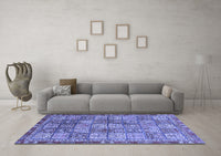 Machine Washable Abstract Blue Modern Rug, wshabs3736blu