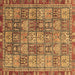 Square Machine Washable Abstract Brown Modern Rug, wshabs3736brn