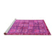 Sideview of Machine Washable Abstract Pink Modern Rug, wshabs3736pnk