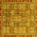 Square Abstract Yellow Modern Rug, abs3736yw