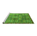 Sideview of Machine Washable Abstract Green Modern Area Rugs, wshabs3736grn