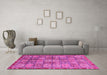 Machine Washable Abstract Pink Modern Rug in a Living Room, wshabs3736pnk