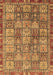 Machine Washable Abstract Brown Modern Rug, wshabs3736brn