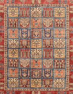 Abstract Fire Brick Red Modern Rug, abs3736
