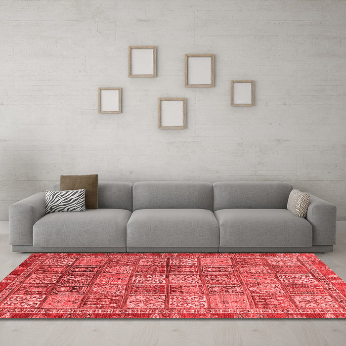 Modern Red Washable Rugs