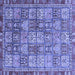 Square Abstract Blue Modern Rug, abs3736blu