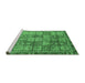 Sideview of Machine Washable Abstract Emerald Green Modern Area Rugs, wshabs3736emgrn