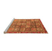 Sideview of Machine Washable Abstract Orange Modern Area Rugs, wshabs3736org