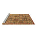 Sideview of Machine Washable Abstract Brown Modern Rug, wshabs3736brn