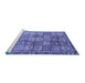 Sideview of Machine Washable Abstract Blue Modern Rug, wshabs3736blu