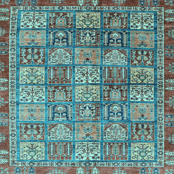 Square Abstract Light Blue Modern Rug, abs3736lblu