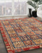 Machine Washable Abstract Fire Brick Red Rug in a Family Room, wshabs3736