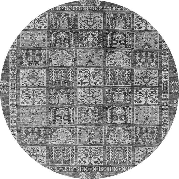 Round Abstract Gray Modern Rug, abs3736gry