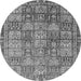 Round Abstract Gray Modern Rug, abs3736gry