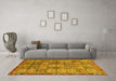 Machine Washable Abstract Yellow Modern Rug in a Living Room, wshabs3736yw