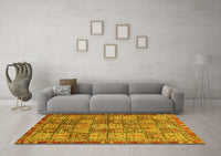 Machine Washable Abstract Yellow Modern Rug, wshabs3736yw