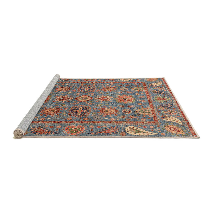 Sideview of Machine Washable Abstract Camel Brown Rug, wshabs3737